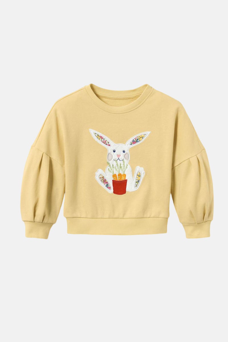 Tchibo Toddlers Girl Embroidered Sweatshirt, Yellow - Image 2